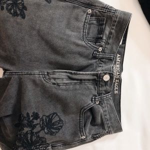 american eagle embroidered jeans size 0